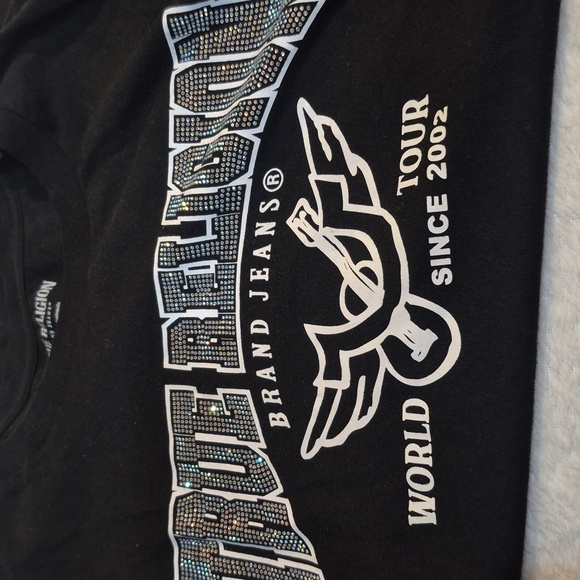 True Religion Tops - True Religion Black World Tour Tee